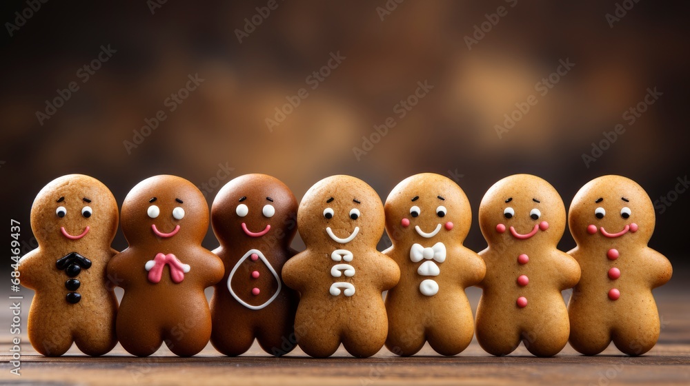 Gingerbread Men Candy Cane Laying , Background HD, Illustrations Stock