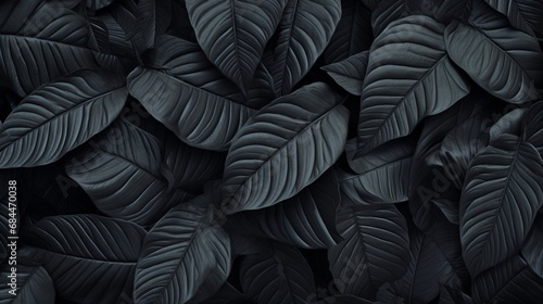 Detailed textures of abstract black leaves arranged in a flat lay composition, perfect for your tropical leaf-inspired digital art.