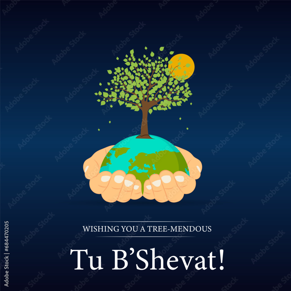 Vecteur Stock Tu B'Shevat, also known as the Jewish New Year for Trees