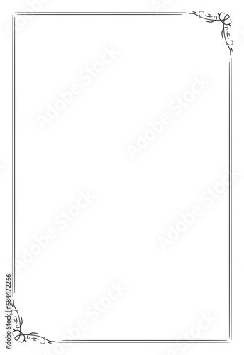 Decorative rectangle frame. Rectangle frame vector illustration. Suitable for wedding invitation, aesthetic decoration, social media post, banner, promotion, advertising, etc.