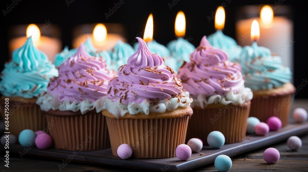 Marshmallow Birthday Caps On Table Garlands , Background HD, Illustrations Marshmallow Birthday Caps On Table Garlands , Background HD, Illustrations