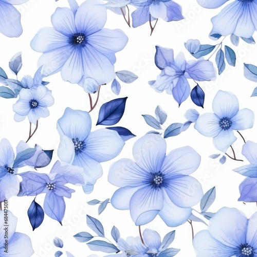 Seamless watercolor pattern with flowers and leaves. Floral pattern for wallpaper or fabric.