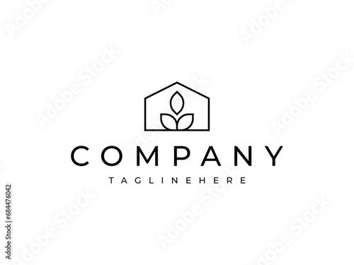 nature house leaf eco logo design