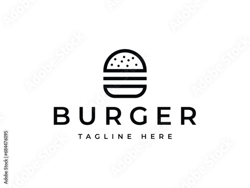 minimal burger creative logo design
