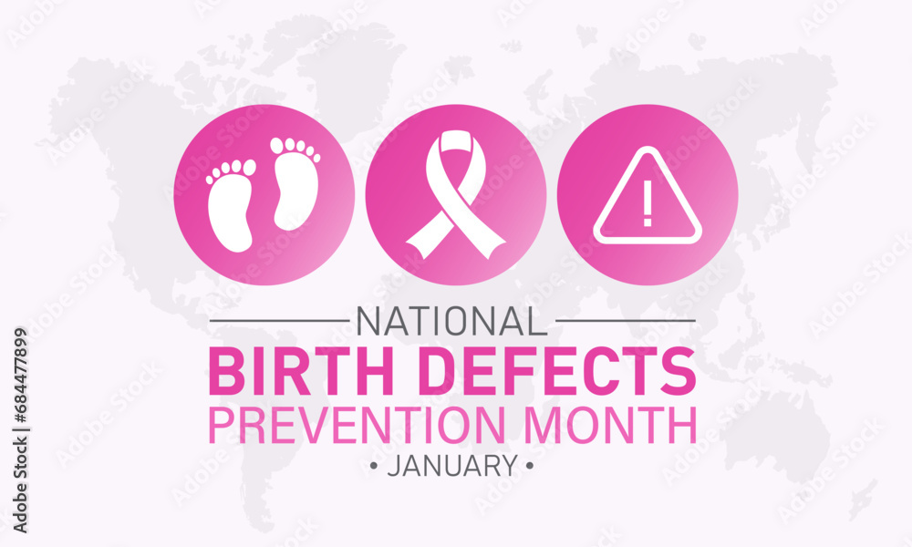 National Birth Defects Prevention Month Is Observed Every Year In January. Birth Defects Awareness Month, Vector Template For Banner, Greeting Card, Poster With Background. Vector Illustration. National Birth Defects Prevention Month Is Observed Every Year In January. Birth Defects Awareness Month, Vector Template For Banner, Greeting Card, Poster With Background. Vector Illustration.