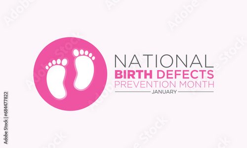 National Birth Defects Prevention Month Is Observed Every Year In January. Birth Defects Awareness Month, Vector Template For Banner, Greeting Card, Poster With Background. Vector Illustration.