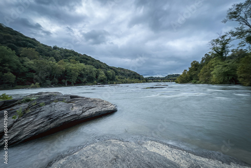 Rapids and waterfalls of the Shenandoah River near Harper's Ferry. photo