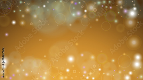 Magic Abstract Defocused Bokeh Circles Background Design.  Christmas snowfall Vector Horizontal Illustration. Cosmic Print. Glitter confetti. Good for Banners, Posters, Covers, Flyers, Cards.