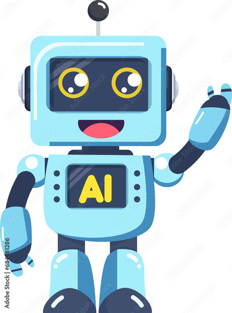 Cute robot say Hi Hello Cute robot say Hi Hello