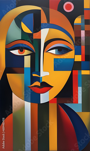 painting style abstract illustration art concept of a woman with depression and mental health problems