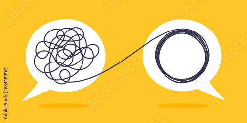 Psychologist consulting or mental problem solving brainstorm concept.