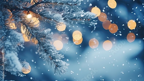 Christmas Tree Card Close-up with tree