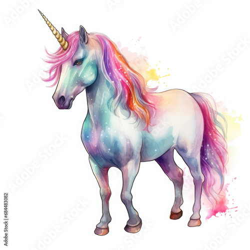 Drawing cartoon unicorn Illustration  Generative Ai