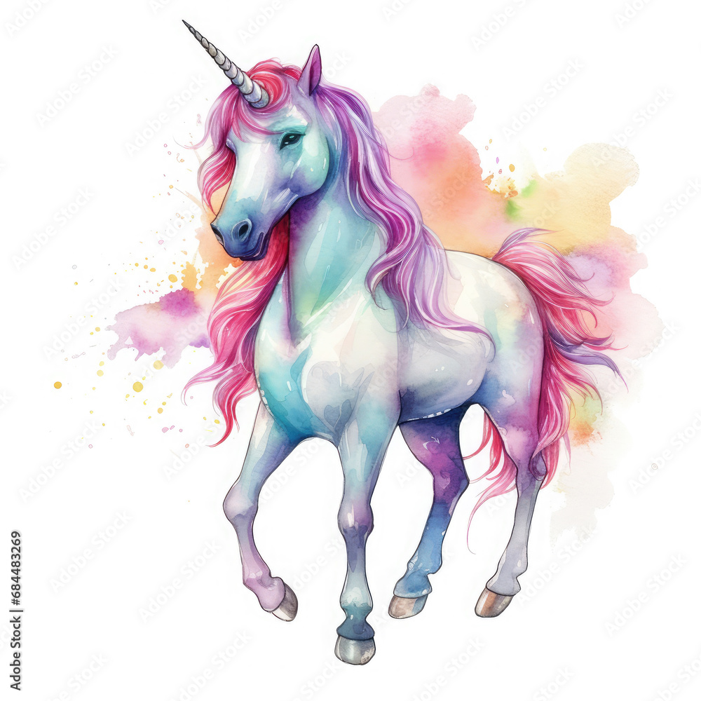 Drawing cartoon unicorn Illustration, Generative Ai Drawing cartoon unicorn Illustration, Generative Ai
