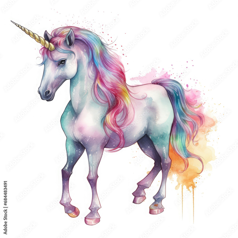 Drawing cartoon unicorn Illustration, Generative Ai Drawing cartoon unicorn Illustration, Generative Ai