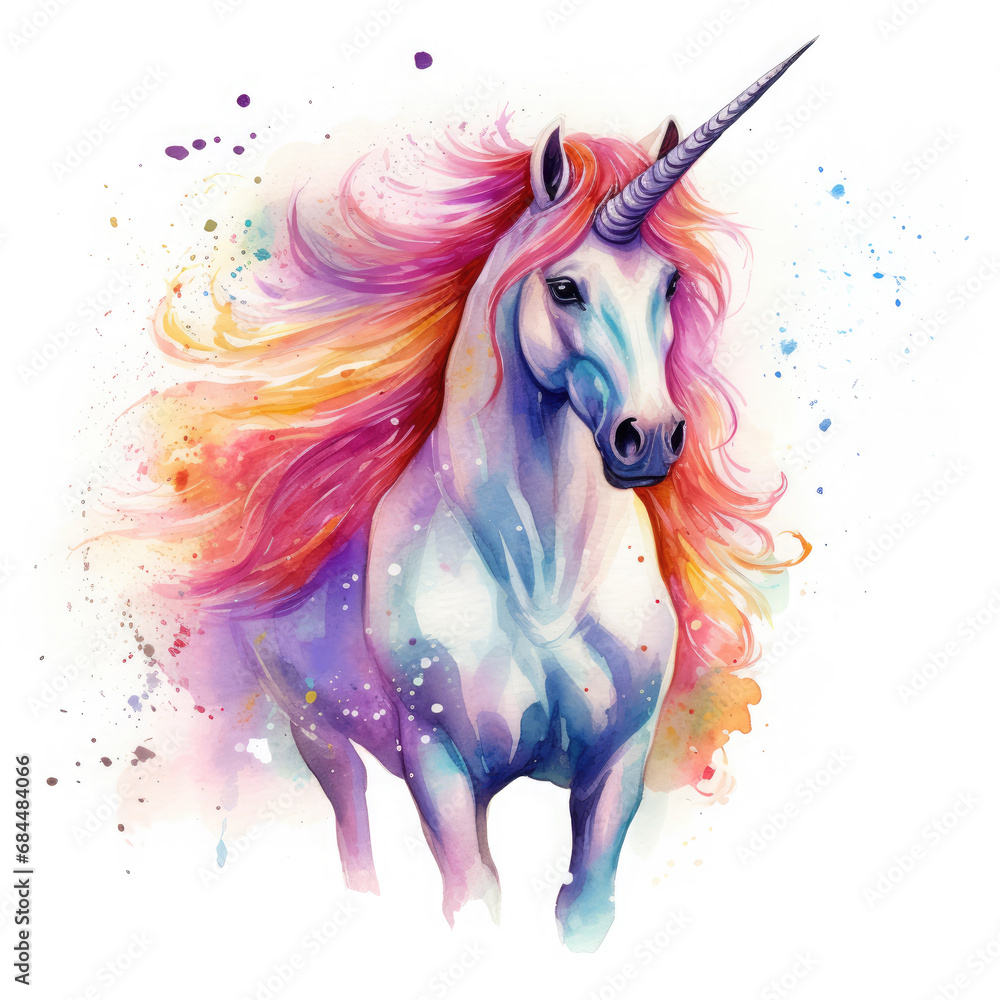 Drawing cartoon unicorn Illustration, Generative Ai Drawing cartoon unicorn Illustration, Generative Ai