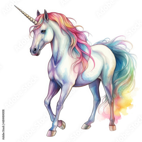 Drawing cartoon unicorn Illustration  Generative Ai