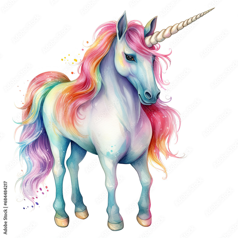 Drawing cartoon unicorn Illustration, Generative Ai Drawing cartoon unicorn Illustration, Generative Ai