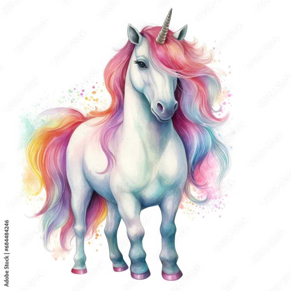 Drawing cartoon unicorn Illustration, Generative Ai Drawing cartoon unicorn Illustration, Generative Ai