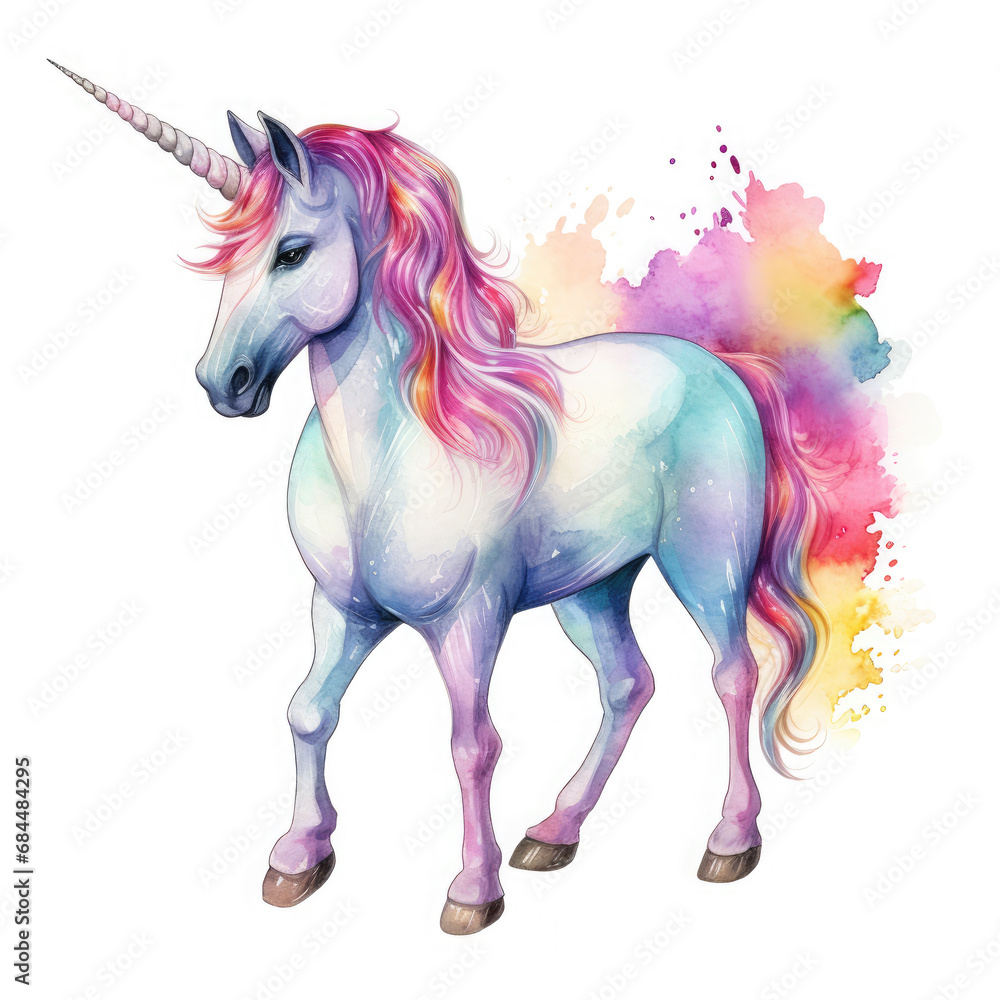 Drawing cartoon unicorn Illustration, Generative Ai Drawing cartoon unicorn Illustration, Generative Ai