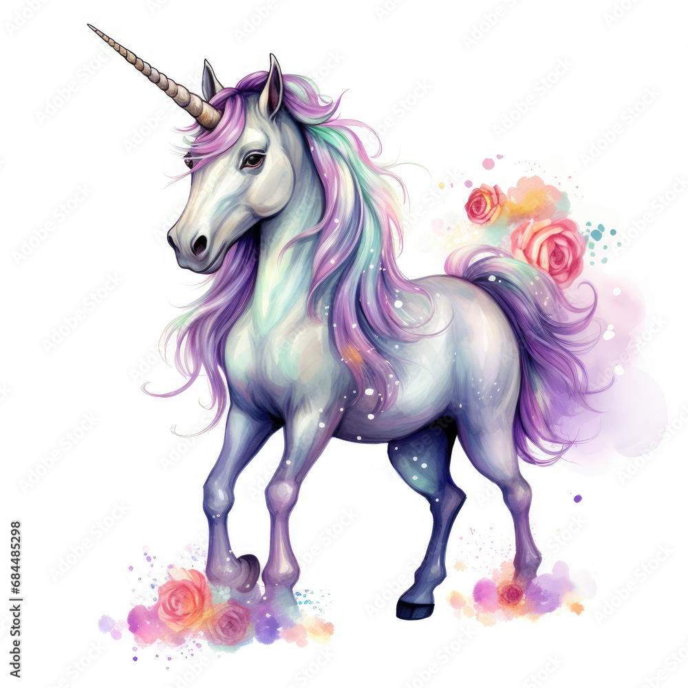 Drawing cartoon unicorn Illustration, Generative Ai Drawing cartoon unicorn Illustration, Generative Ai