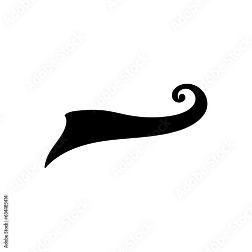 Swoosh and swash typography tails shape