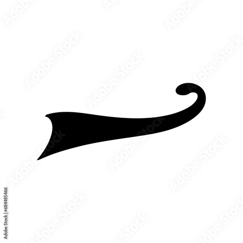 Swoosh and swash typography tails shape