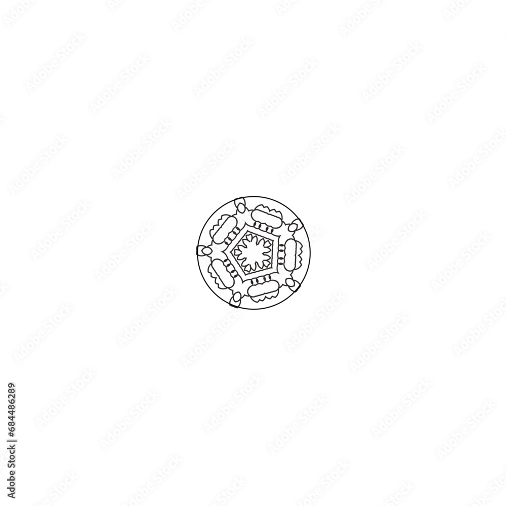 set of circle mandalas with black outline vector set of circle mandalas with black outline vector