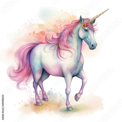 Drawing cartoon unicorn Illustration  Generative Ai