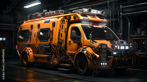 3d realistic ambulance