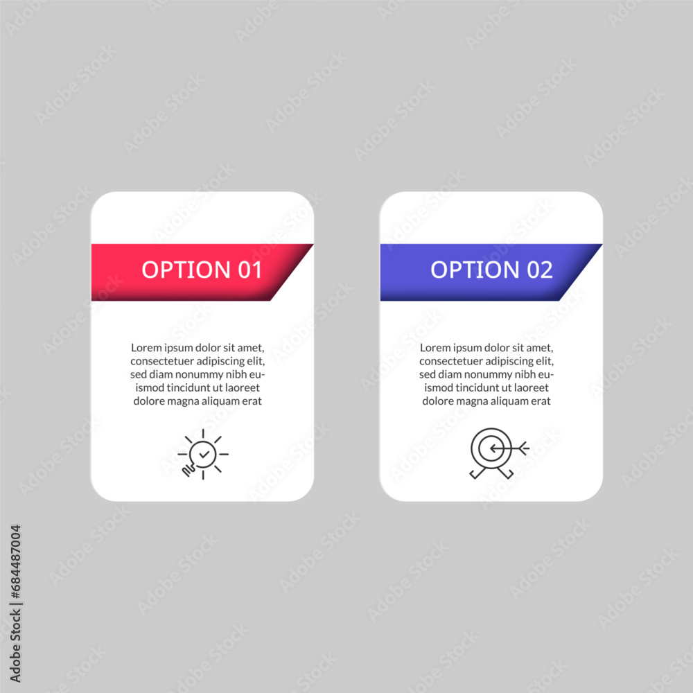 Minimal Business Infographics template. Timeline with 2 steps, options and marketing icons . Minimal Business Infographics template. Timeline with 2 steps, options and marketing icons .