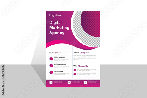 Introducing a professional, clean, and modern corporate flyer design template. This versatile template is ready for print, allowing you to effortlessly customize it with your own pictures and texts. 
