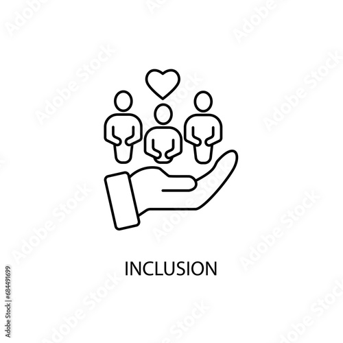 inclusion concept line icon. Simple element illustration. inclusion concept outline symbol design.