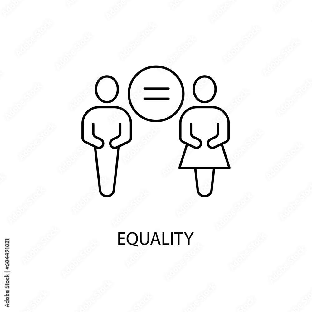 Obraz premium Equality concept line icon. Simple element illustration. Equality concept outline symbol design.