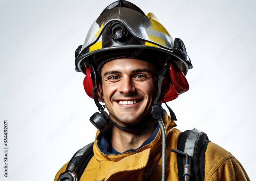Portrait of happy smiling confident Firefighter Portrait of happy smiling confident Firefighter