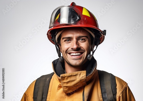 Portrait of happy smiling confident Firefighter © hakule