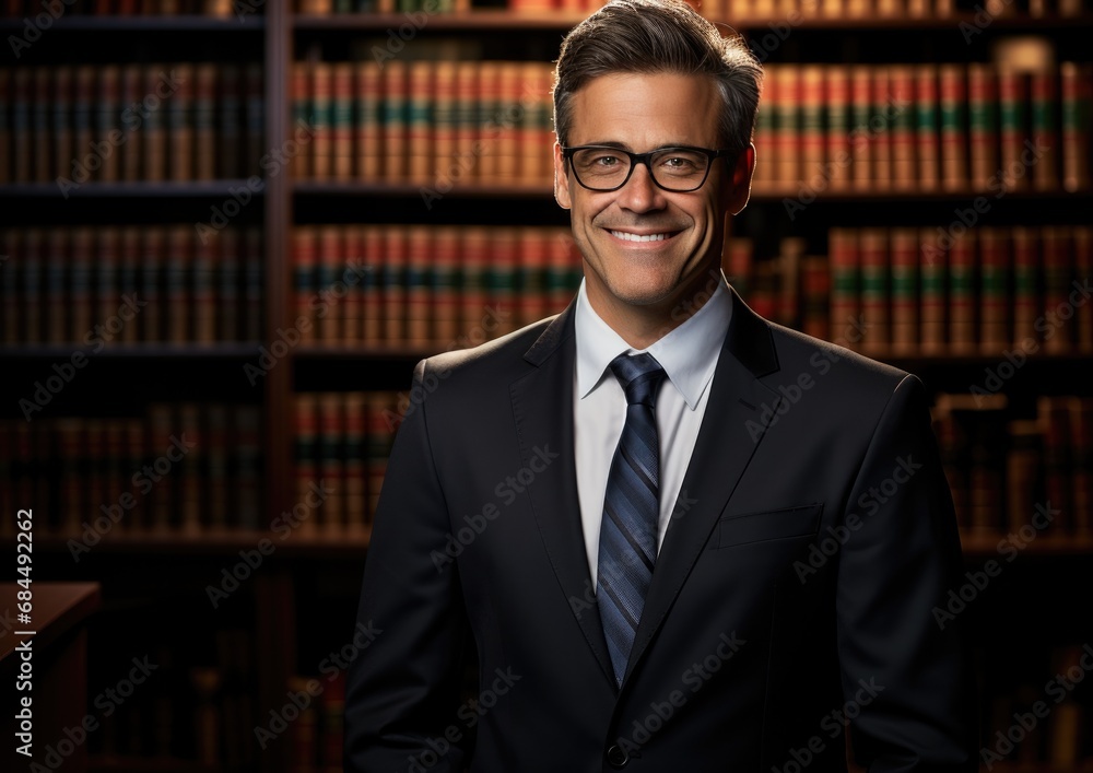 Fototapeta premium Portrait of happy smiling confident lawyer