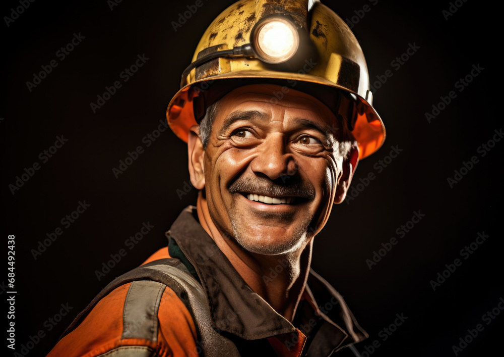 Portrait of happy smiling confident Miner Portrait of happy smiling confident Miner