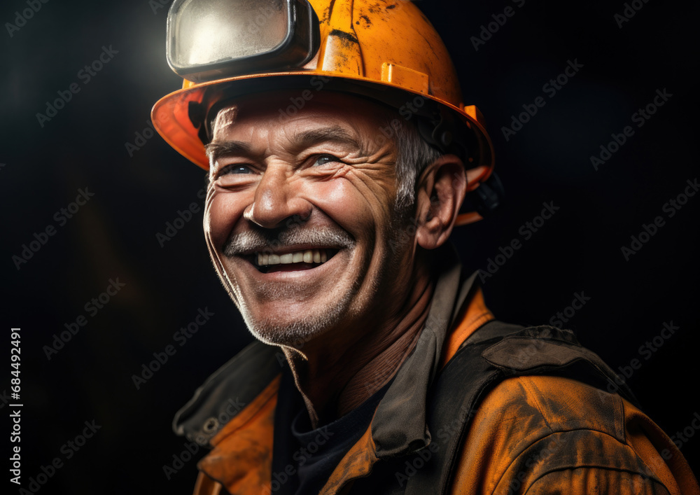 Portrait of happy smiling confident Miner Portrait of happy smiling confident Miner