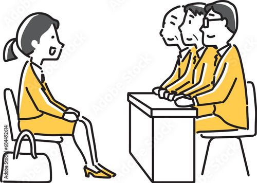 面接を受ける女性