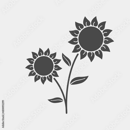sunflower on a black