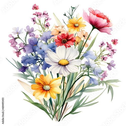 Watercolor Wildflower Bunch