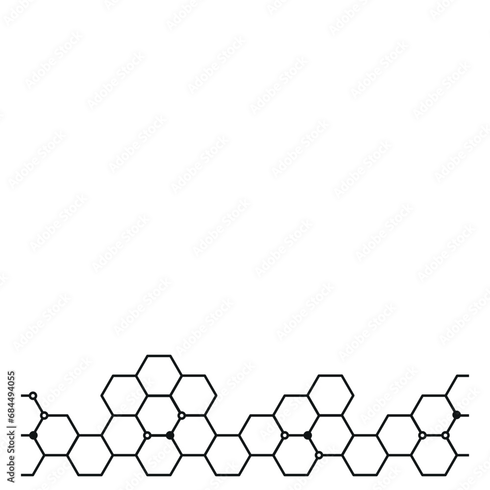Fototapeta premium Technology Hexagonal Footer