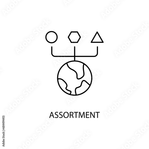 
ASSORTMENT concept line icon. Simple element illustration. ASSORTMENT concept outline symbol design.
