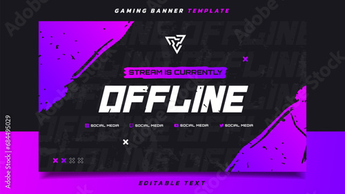 Offline gaming banner with logo for social media