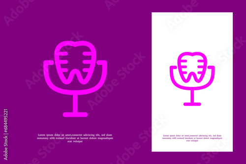 vector tooth podcast logo design template