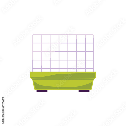 Pet cage, hamster house, vector illustration isolated on white, flat icon