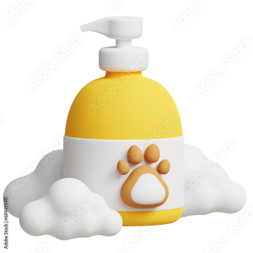 3D Pet Animal Shampoo, Soap Illustration