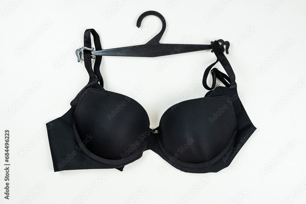 Perfect lace black bra isolated on white background. Elegant female underwear Perfect lace black bra isolated on white background. Elegant female underwear
