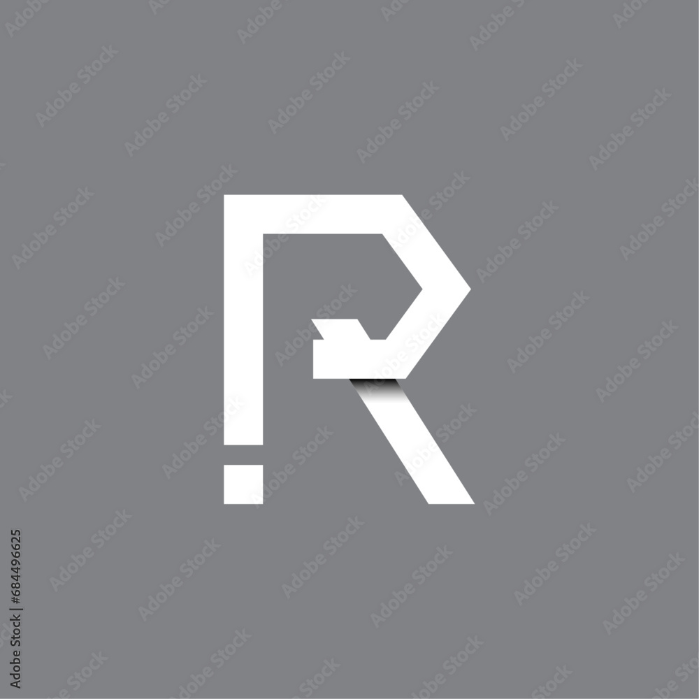 Creative and minimalist letter R logo design icon, Letter R negative space template Creative and minimalist letter R logo design icon, Letter R negative space template